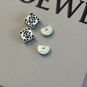 Loewe Silver Anagram Stud Earrings – Made in Italy